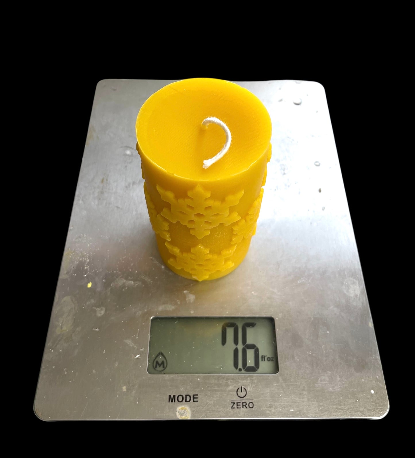 Silicone snowflake pillar candle Mold - holiday candle mold - cylinder mold - 2 1/8” x 3 3/4”