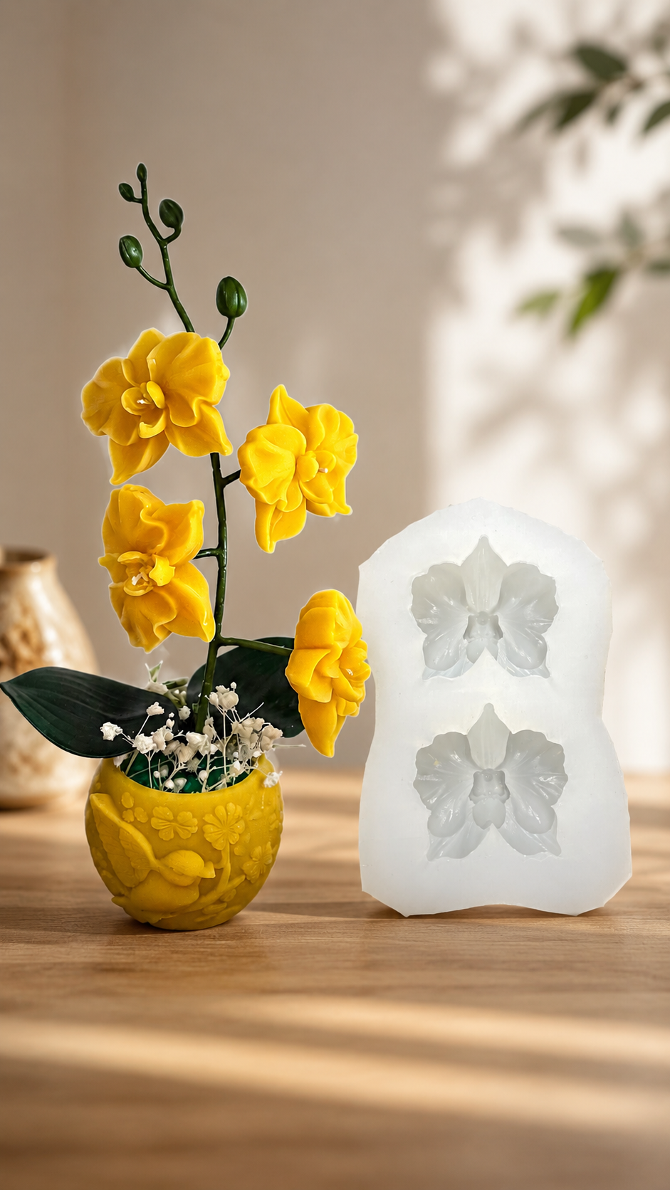 Silicone Orchard flower mold - 2 cavities
