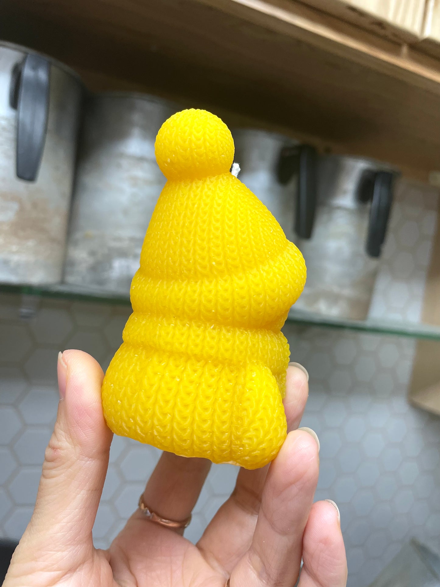 3D crochet snowman mold - holiday Christmas candle or soap mold - stocking stuffer mold