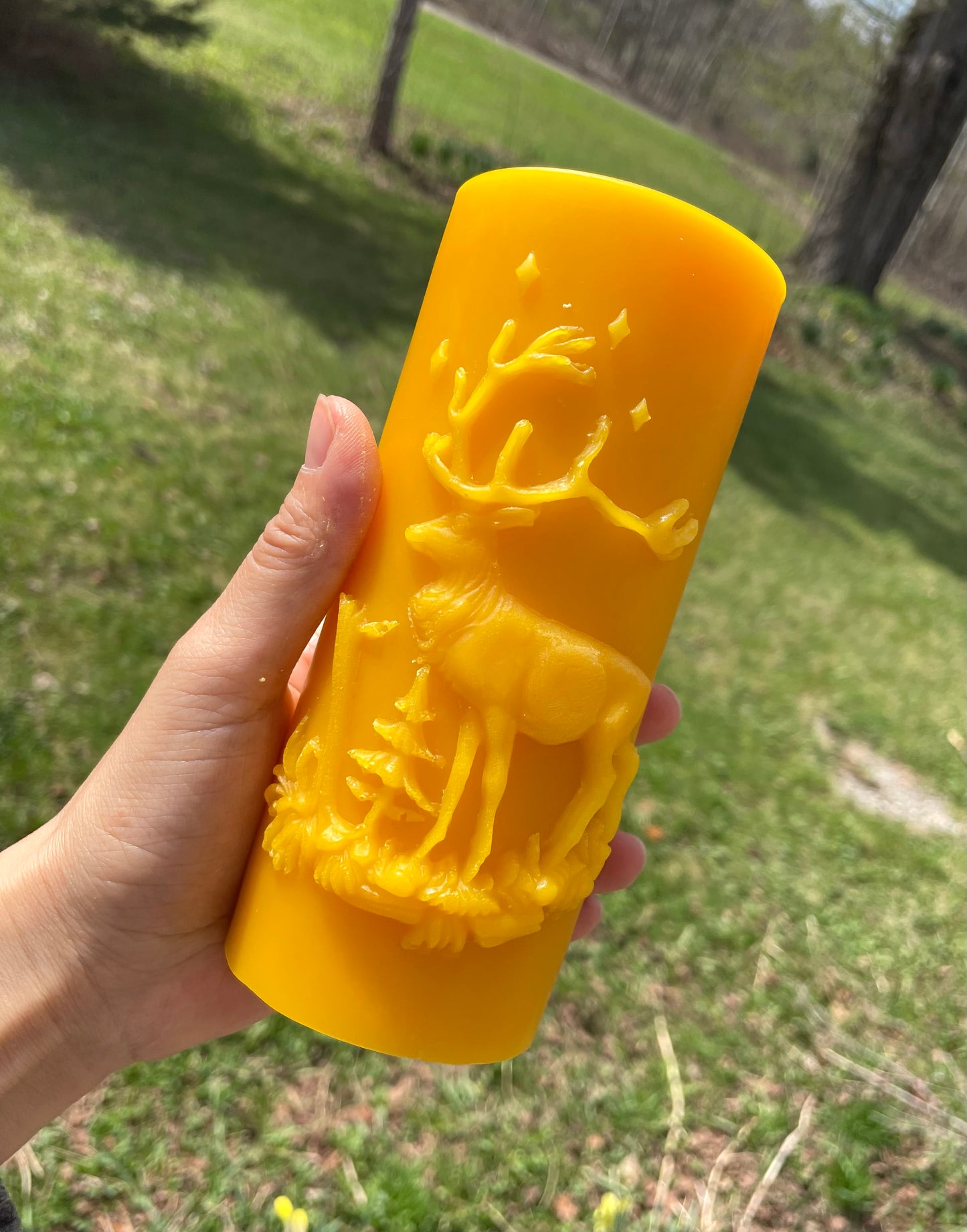 Silicone stag deer pillar candle mold 6”