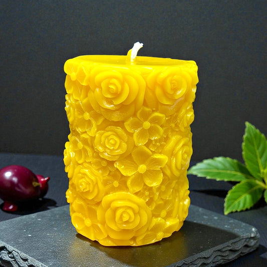 100% pure beeswax flower pillar candle - flower bouquet candle gift - wedding candle favors - gift for her - Mother’s Day gift