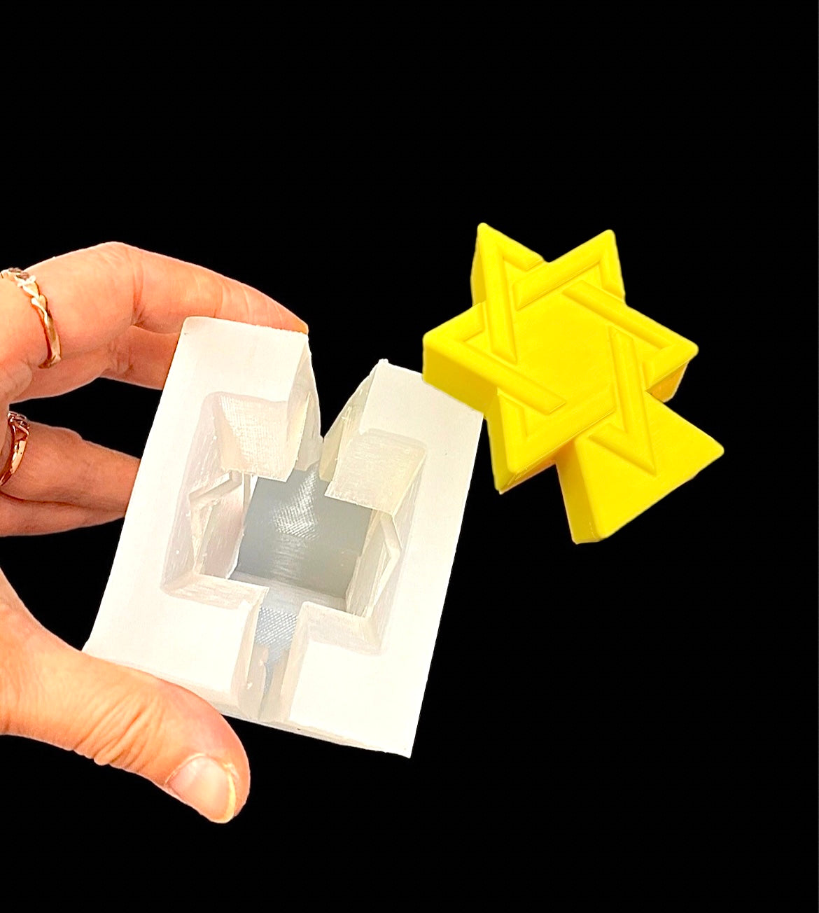 3D Silicone star of David candle Soap Mold - resin mold - 3.5”