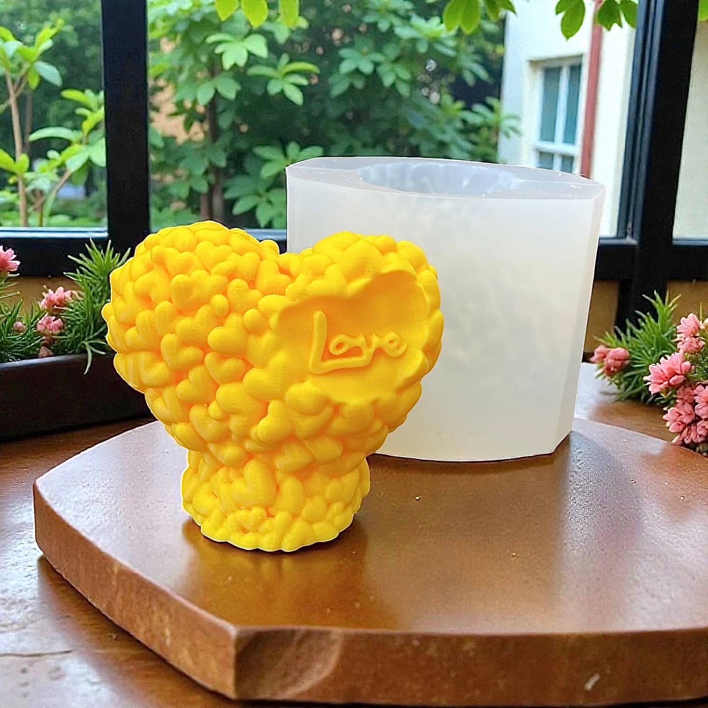 3D silicone heart mold for candle soap resin chocolate - valentine day mold