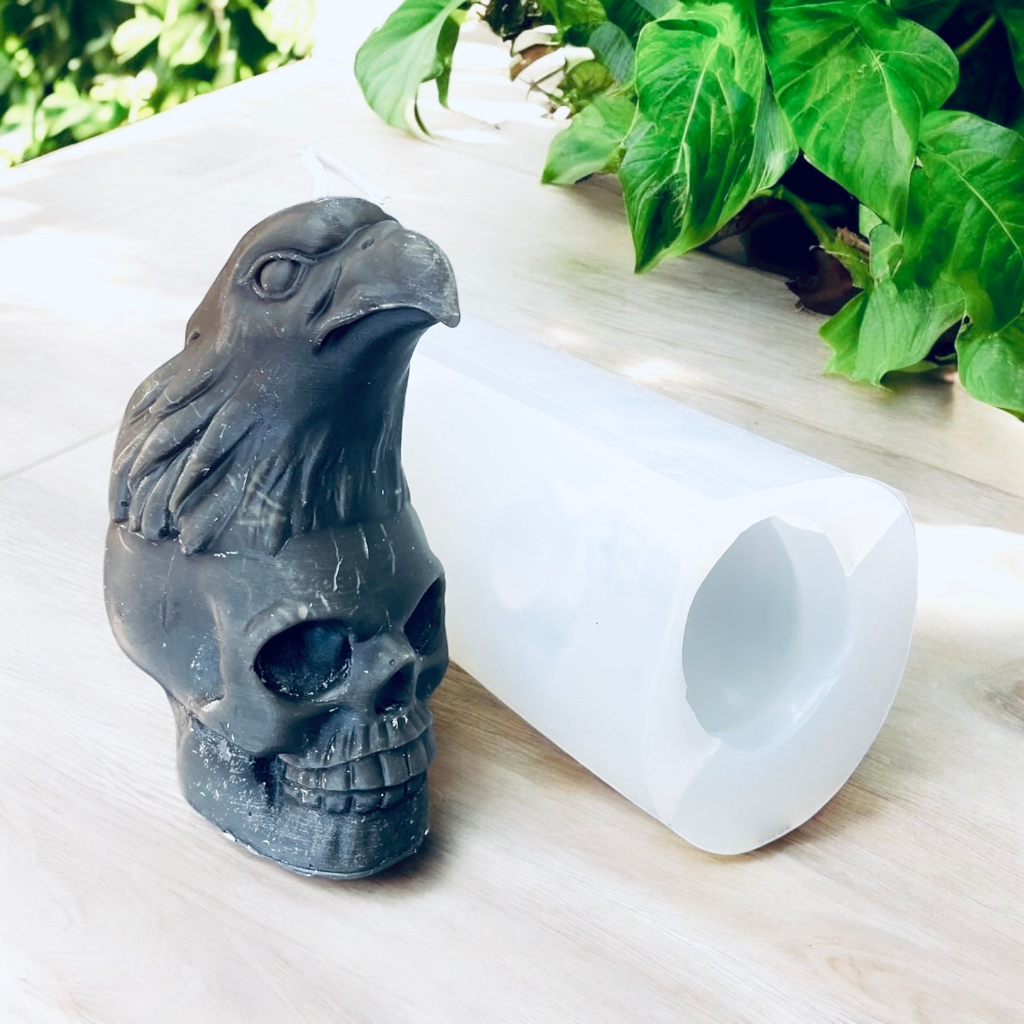3D silicone mold - Eagle head on skull 4.5”