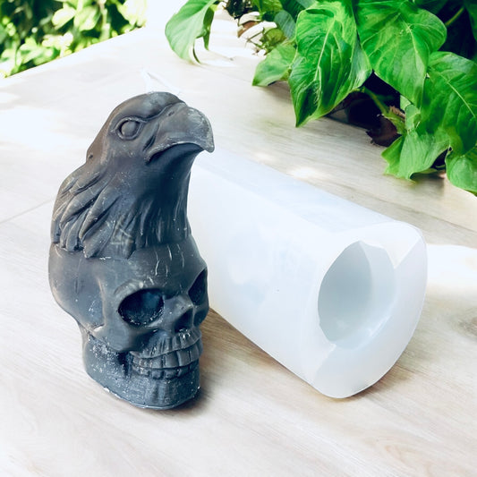 3D silicone mold - Eagle head on skull 4.5”