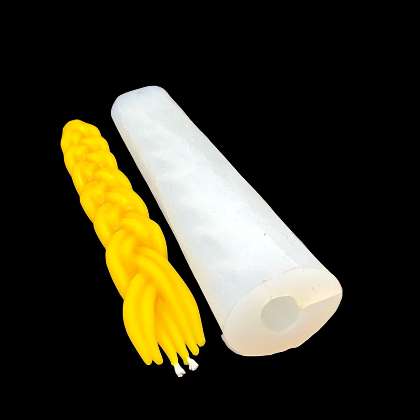Silicone braided candle mold - candle holder mold - havdalah candle mold -10”