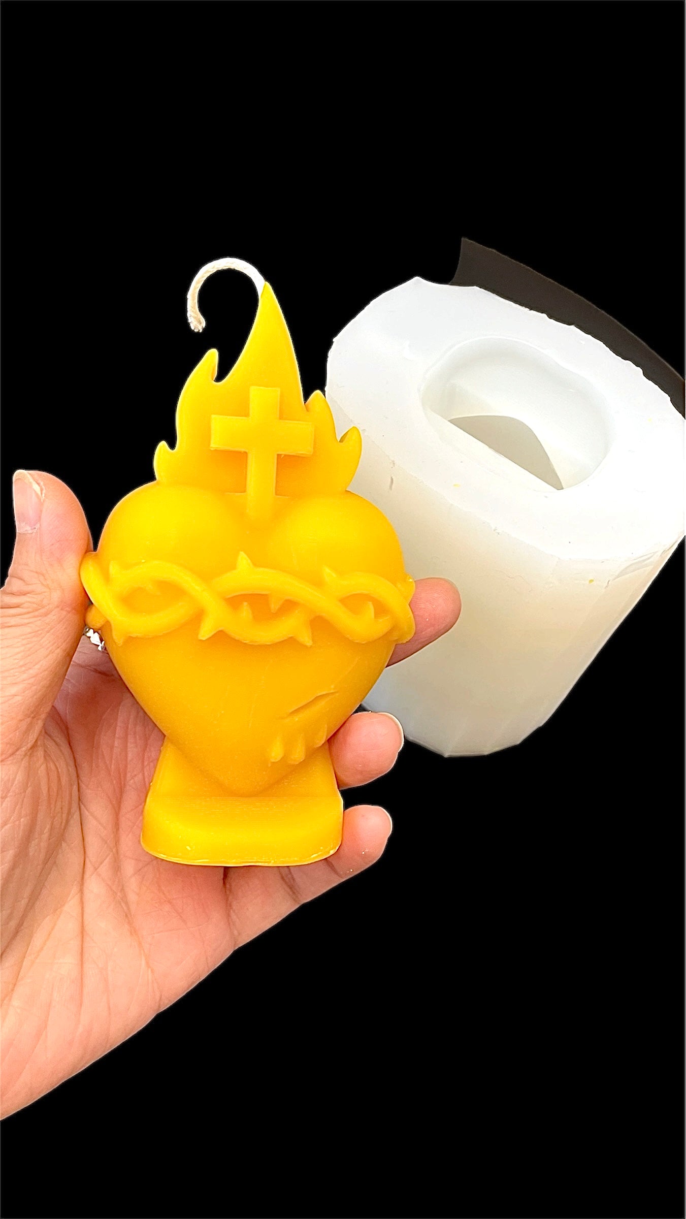 3D silicone mold of Sacred Heart of Jesus - 4.5” ( updated version)
