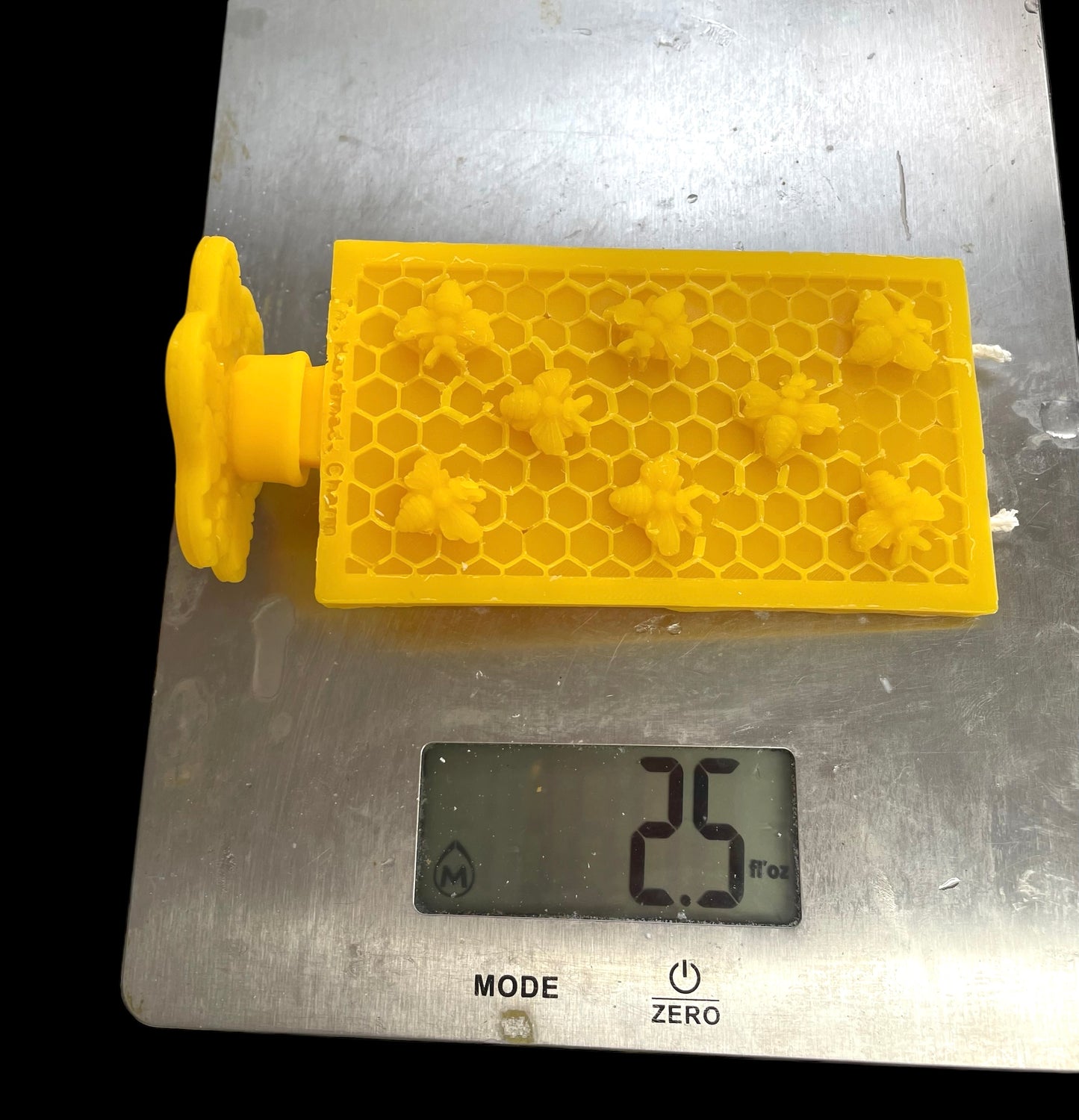Silicone Hive frame candle mold - honeycomb honeybee candle mold - set of 2 - flat candle mold