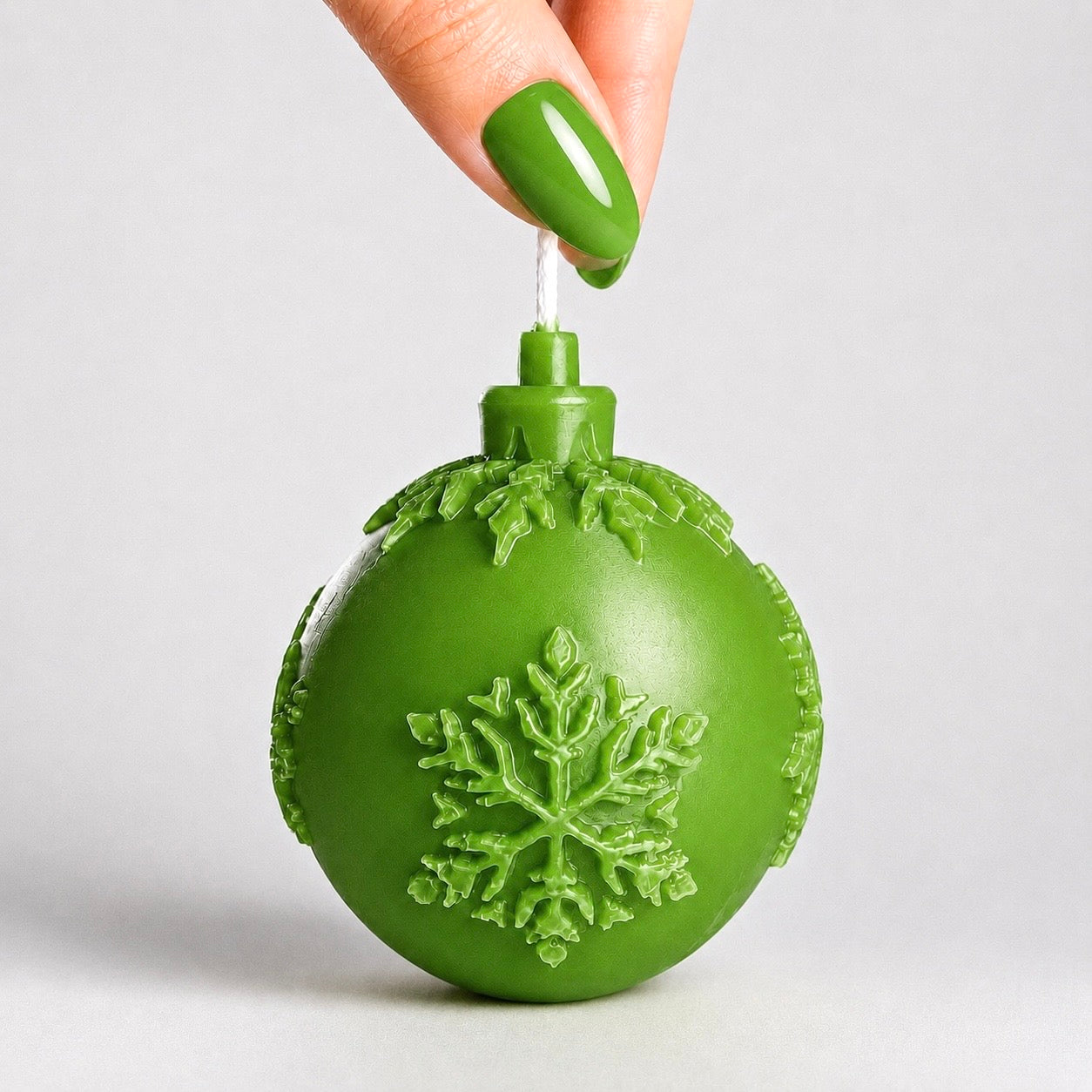 Pure beeswax snowflake ornament candle 3”