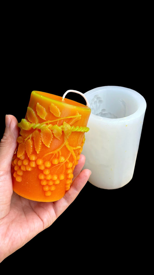 Silicone pillar candle mold - autumn berries