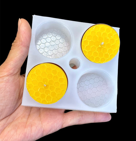 Silicone honeycomb Tealight candle Mold - 4 cavities - wax melt lotion bar - guest soap - ice cube chocolate mold
