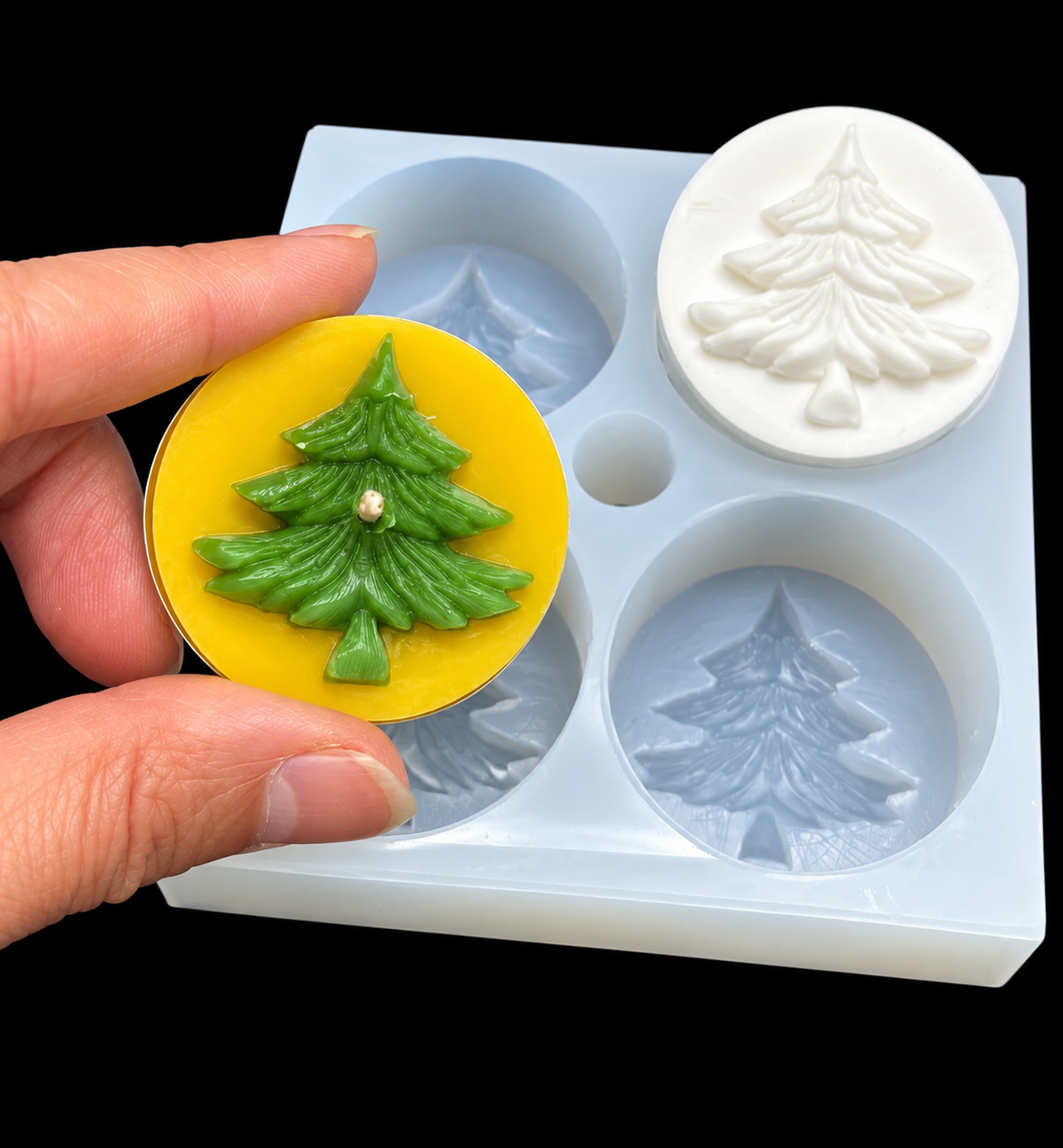Silicone Christmas tree tealight mold