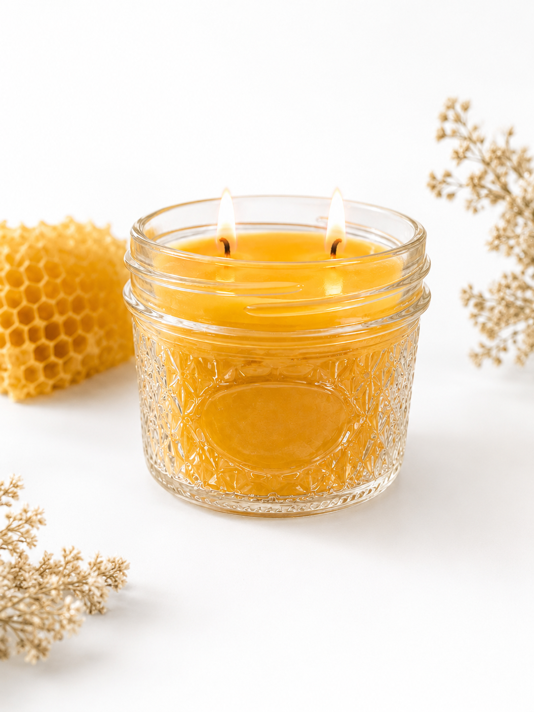 100% pure beeswax mason jar candle - container candle