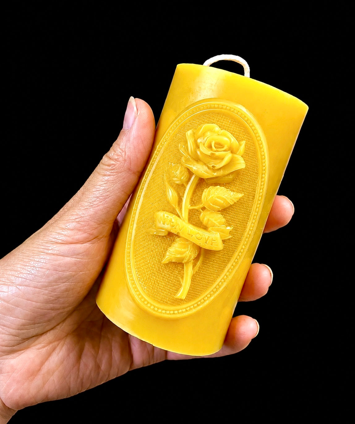Silicone pillar candle mold designed with rose flower - Valentine candle mold