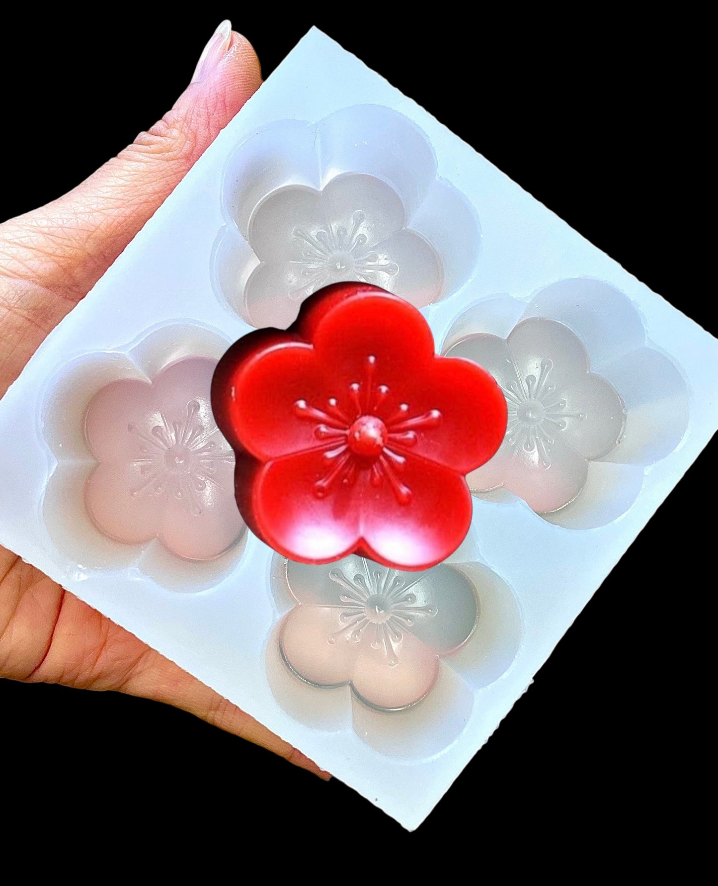 Silicone cherry blossom flower mold for candle soap wax melt chocolate