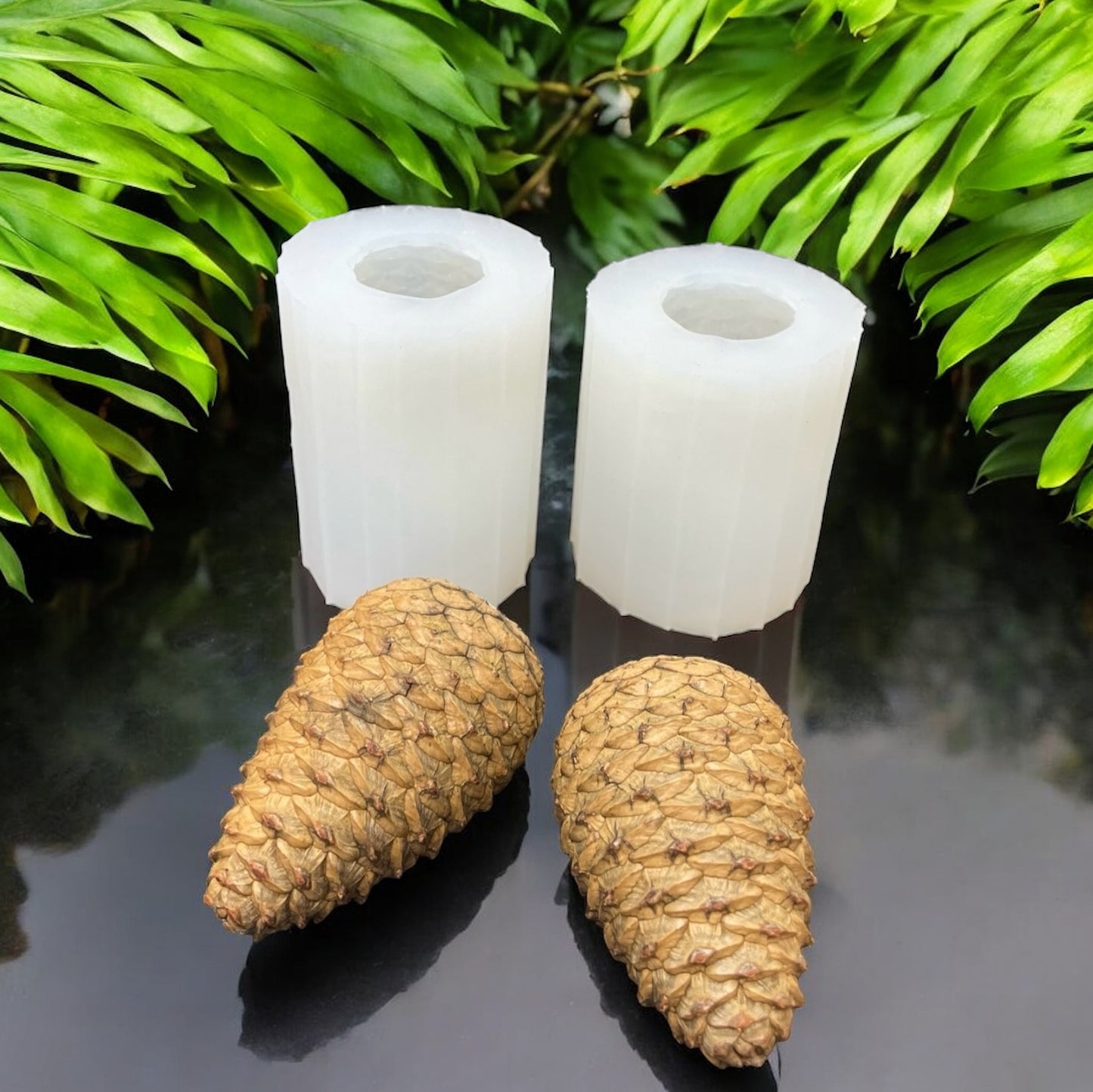 A set of two cute pine cone molds