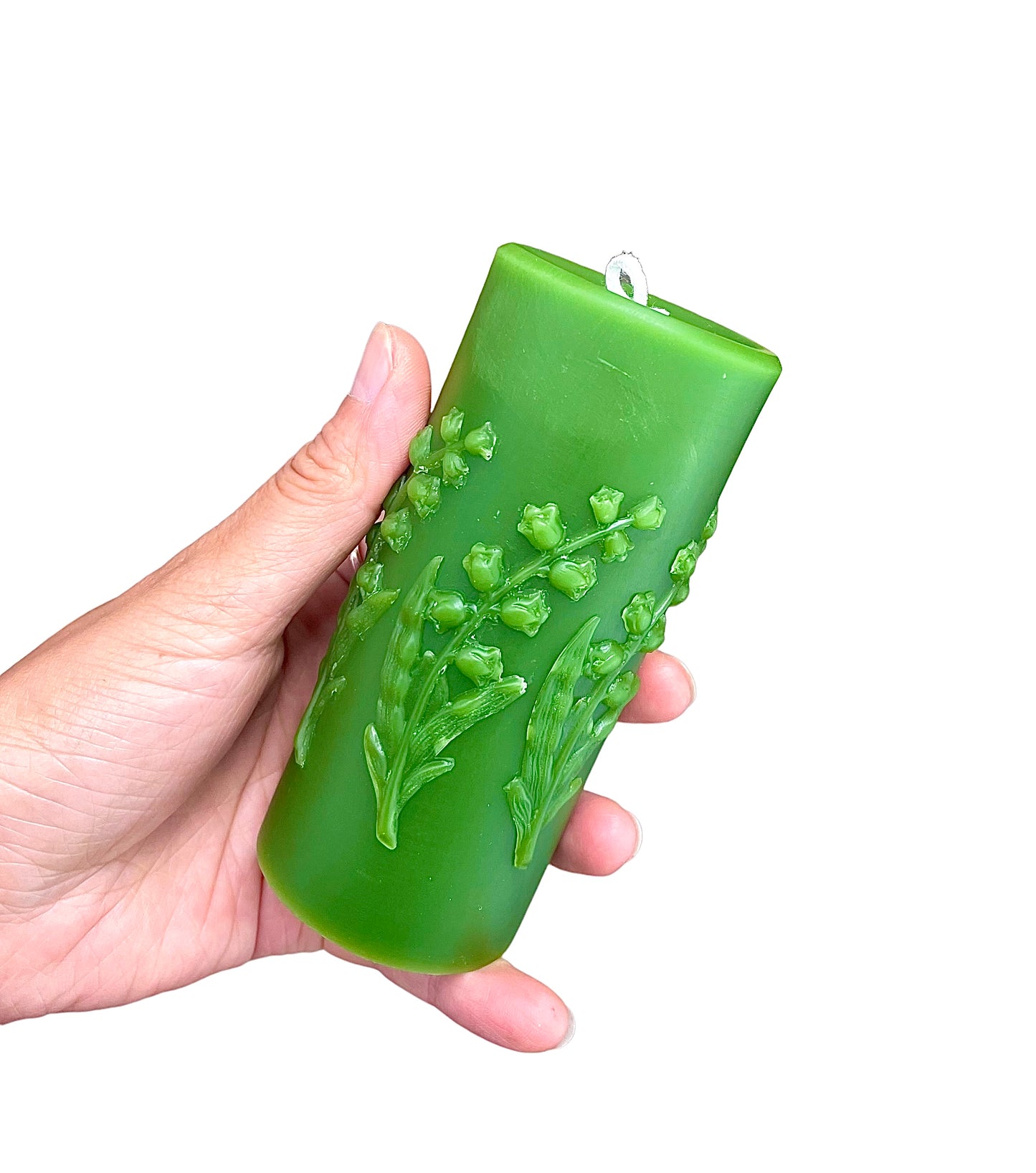 Silicone pillar candle mold - lily of the valley