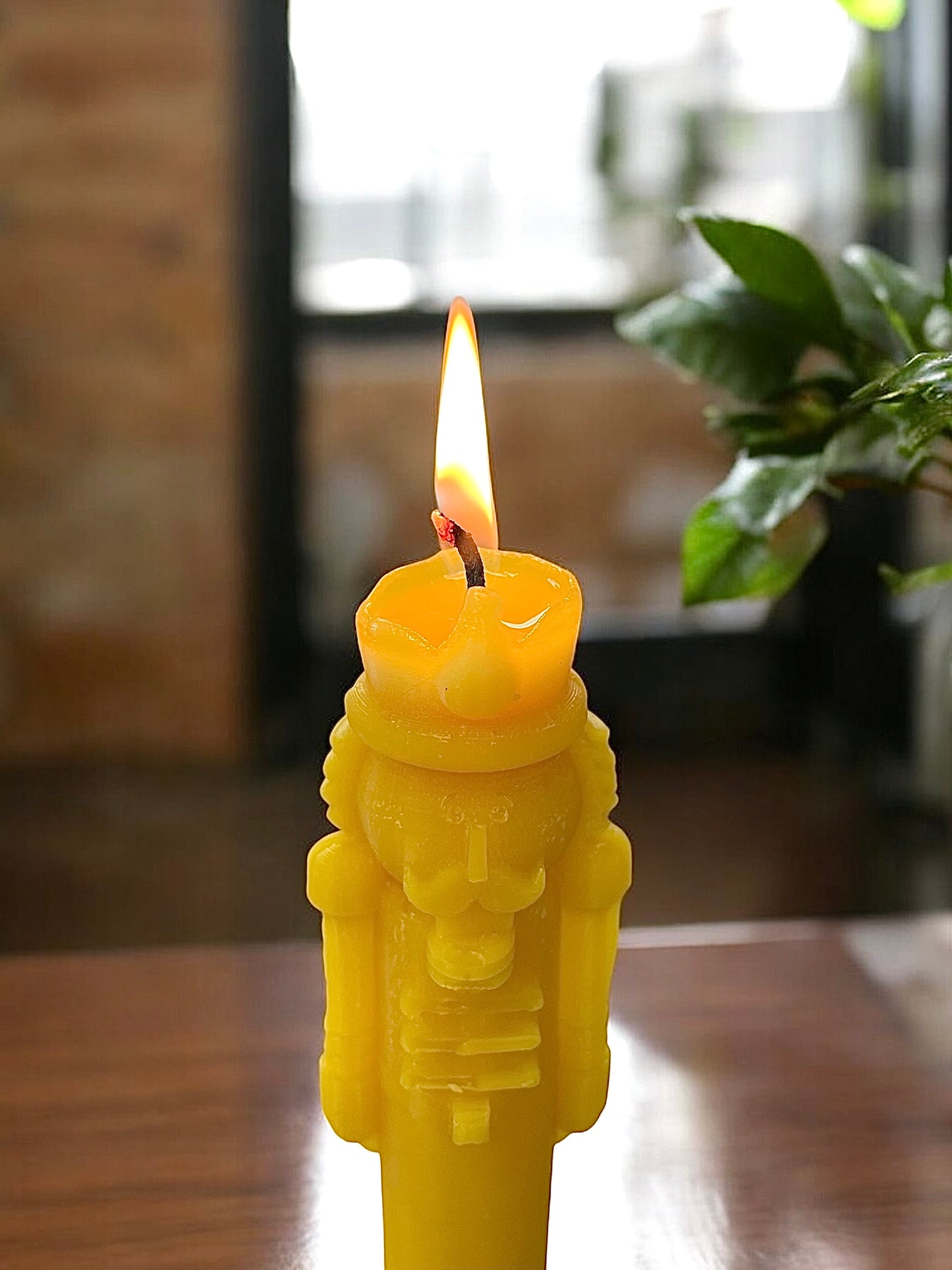 10” beeswax nutcracker taper candle for Christmas