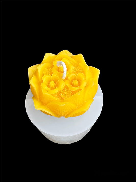 3D silicone lotus flower pot mold - candle soap mold