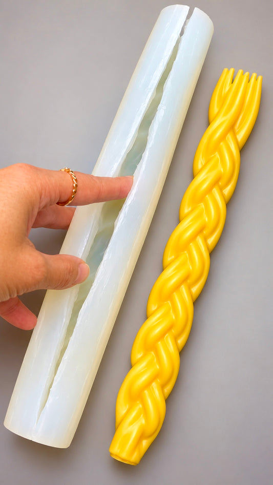 Silicone mold for braided candle / havdalah candle