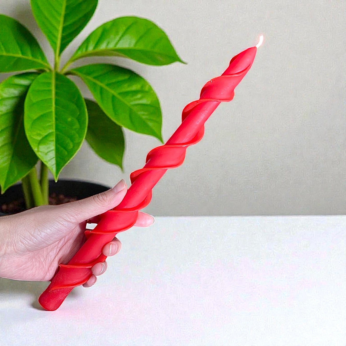 pure beeswax double spiral taper candle 12”