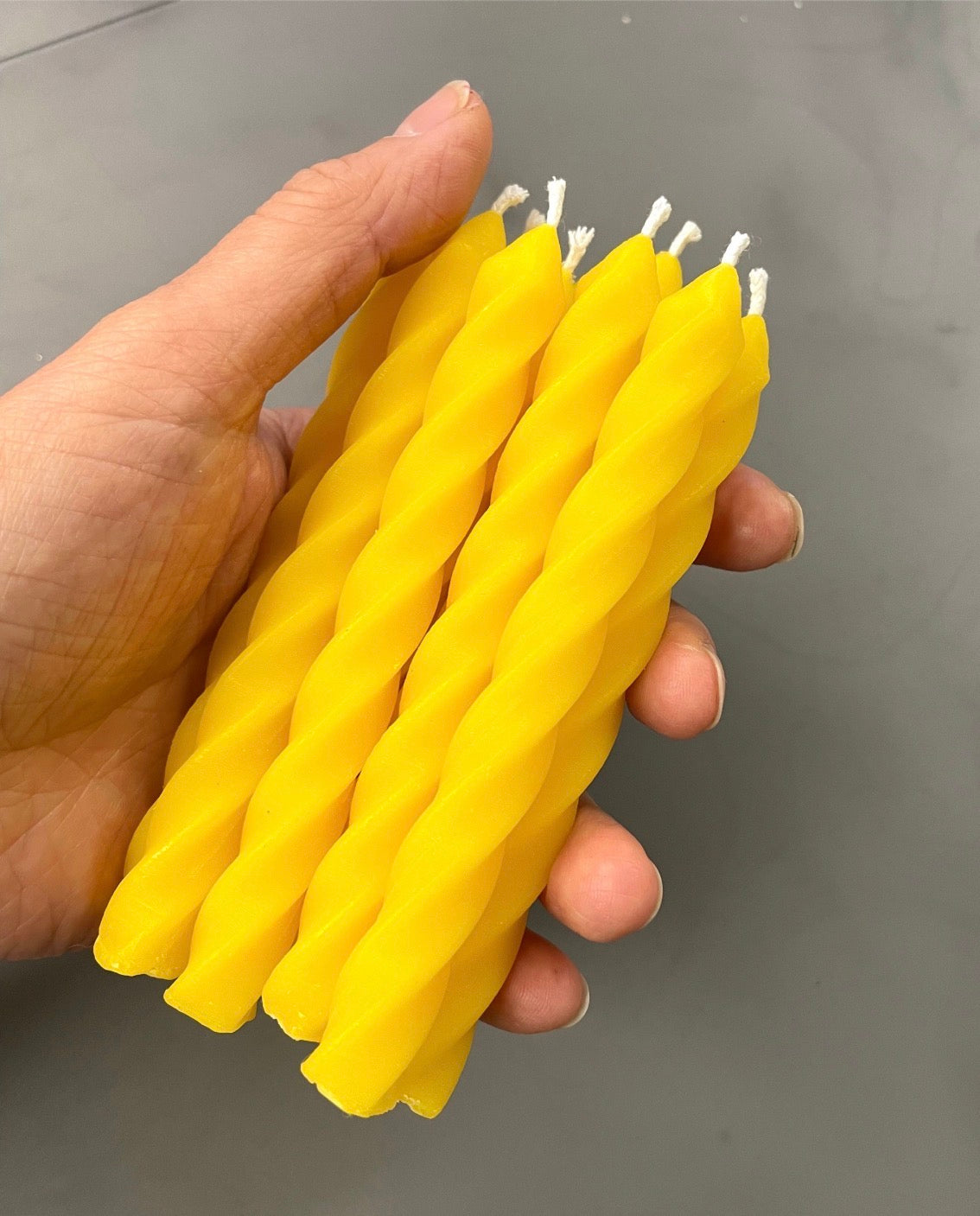 4” Pure Beeswax Mini Twisted Candles – Set of 12, Birthday Chime Candles