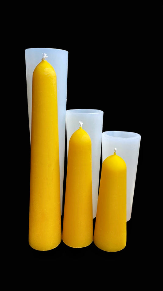 silicone stubby taper candle mold 4” 5” 8”