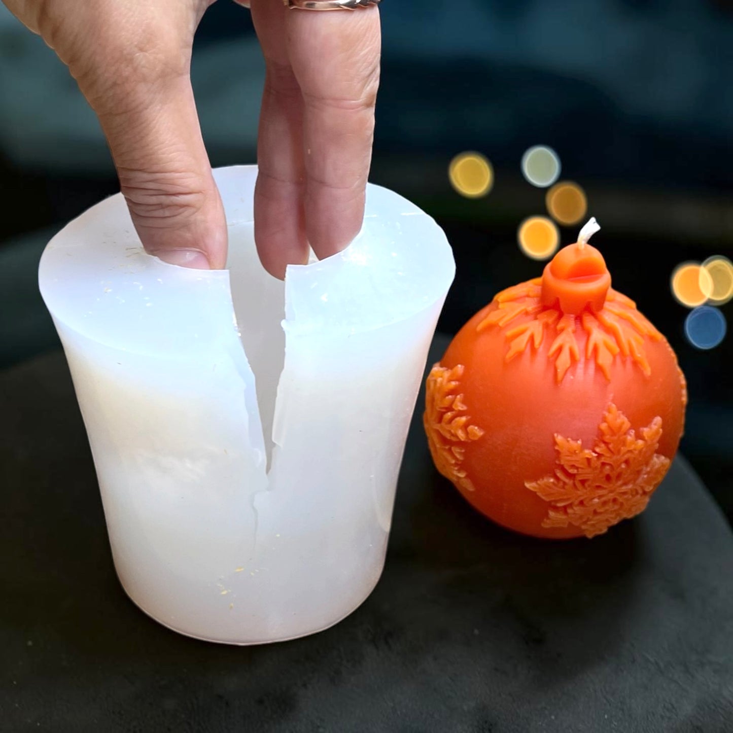 3D Snowflake ornament mold for candle soap resin