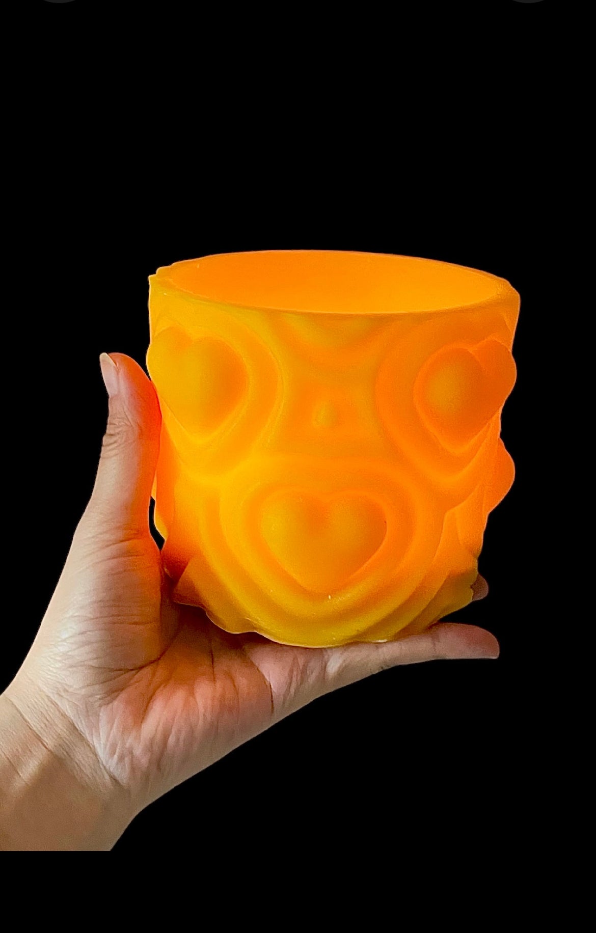 Silicone heart container / luminary / planter mold