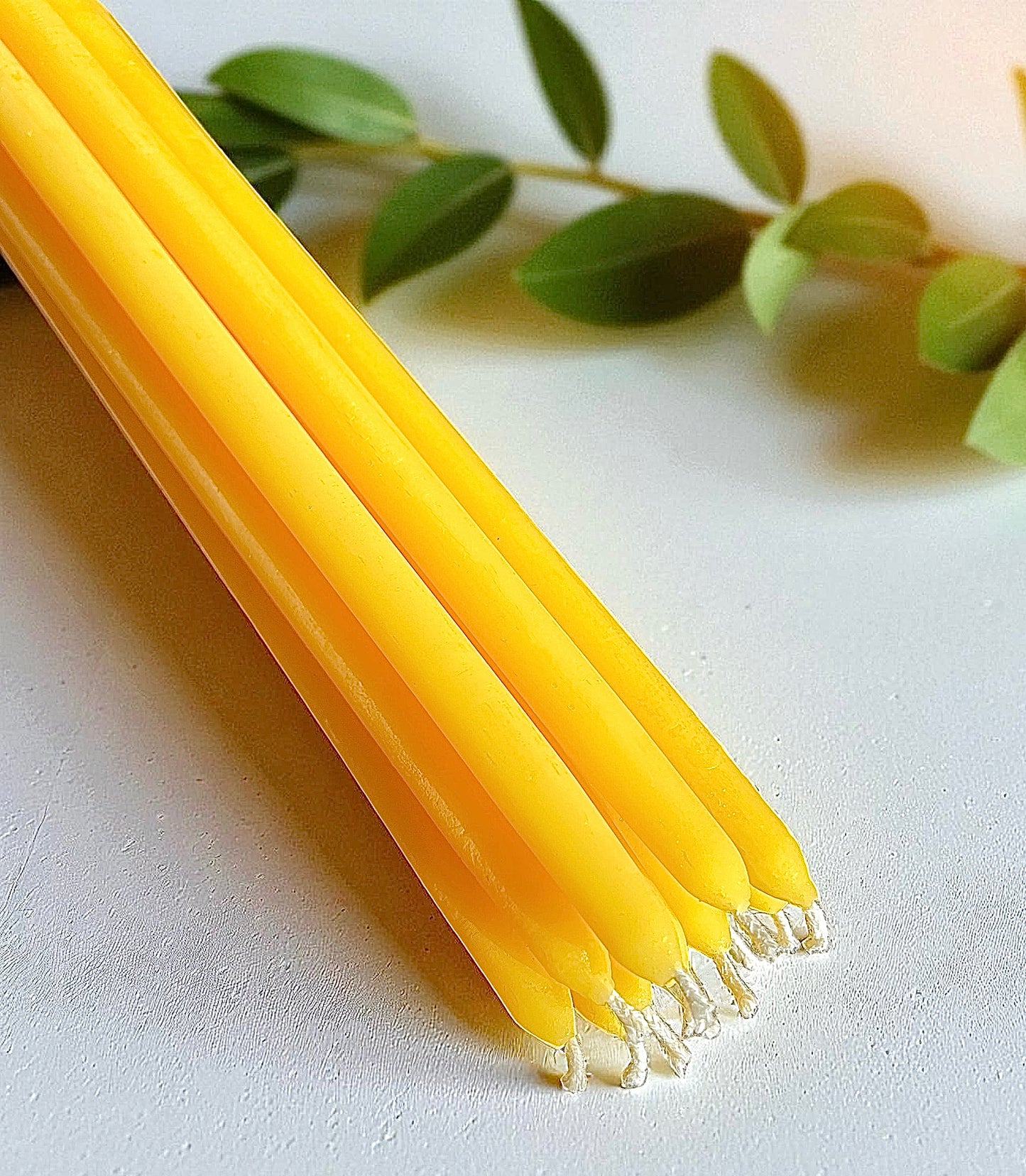 A dozen dripless skinny church tapers prayer candles 13.5” x 0.5”