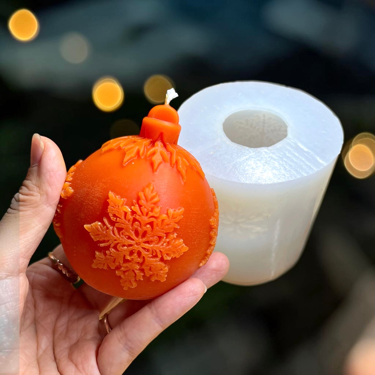 3D Snowflake ornament mold for candle soap resin