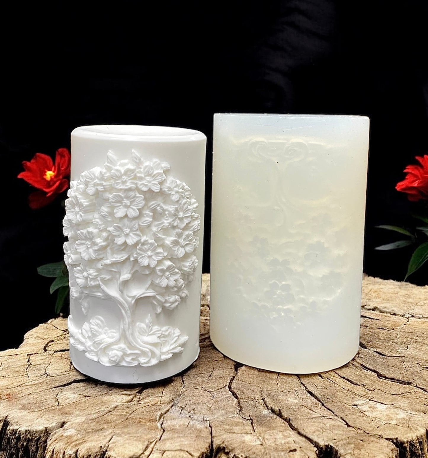 Silicone tree of life pillar candle mold