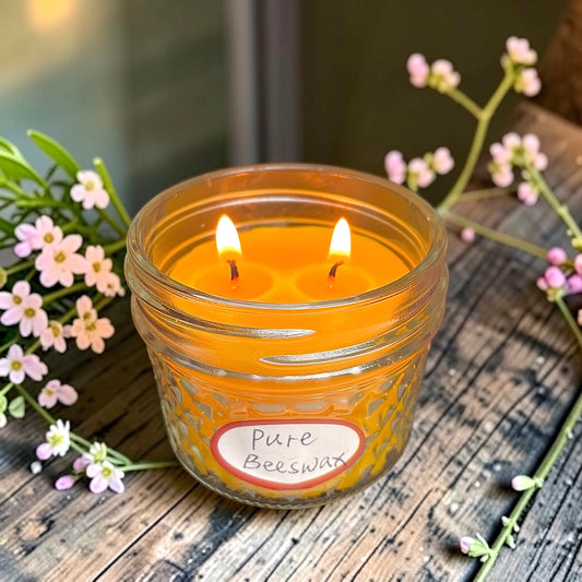 100% pure beeswax mason jar candle - container candle