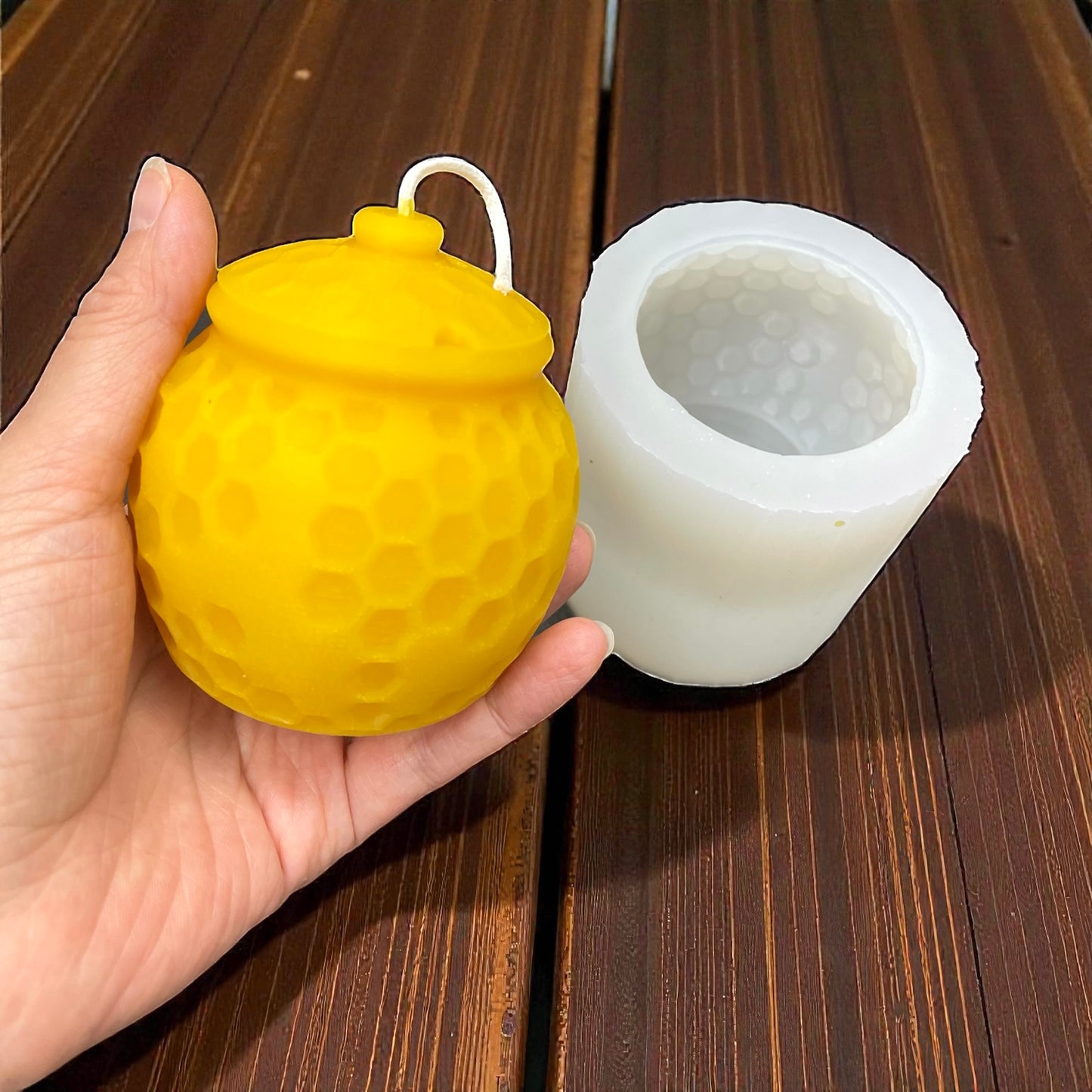 Silicone honey pot candle mold 3 1/4”