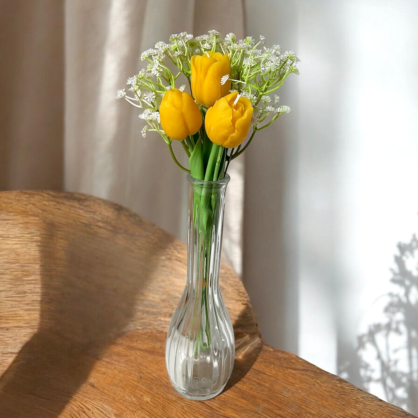Pure beeswax tulip flower candle bouquet