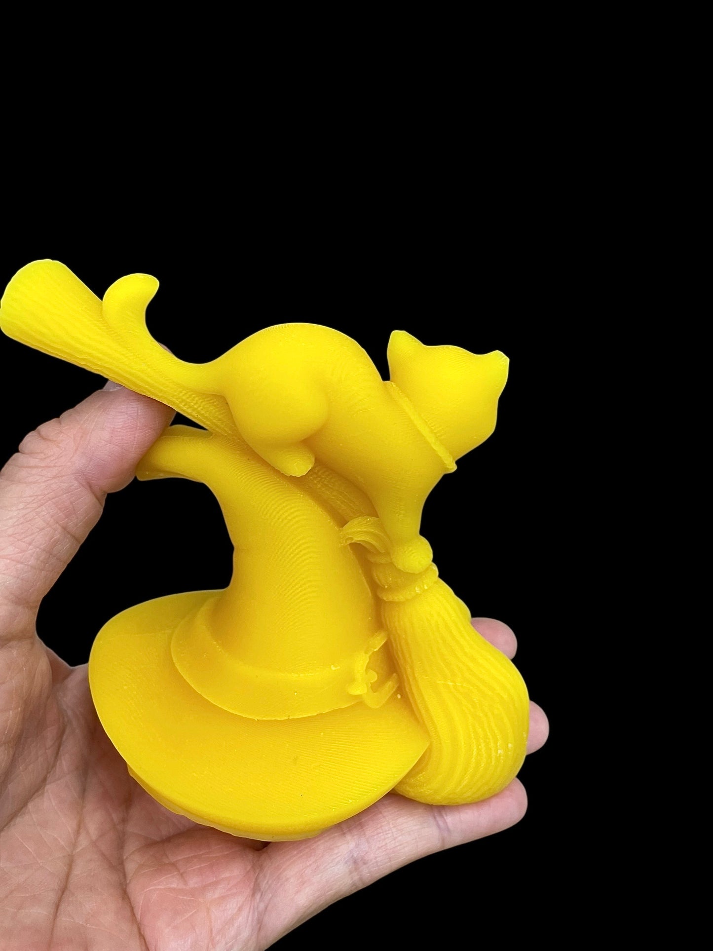 Witchcraft candle mold - witch’s hat broom cat - Halloween candle mold