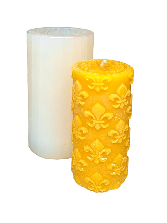 4.5” Silicone pillar candle Mold lily symbol - Fleur-De-Lis - homemade