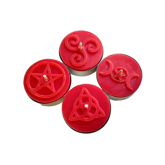 Pure beeswax tealights witchcraft symbols