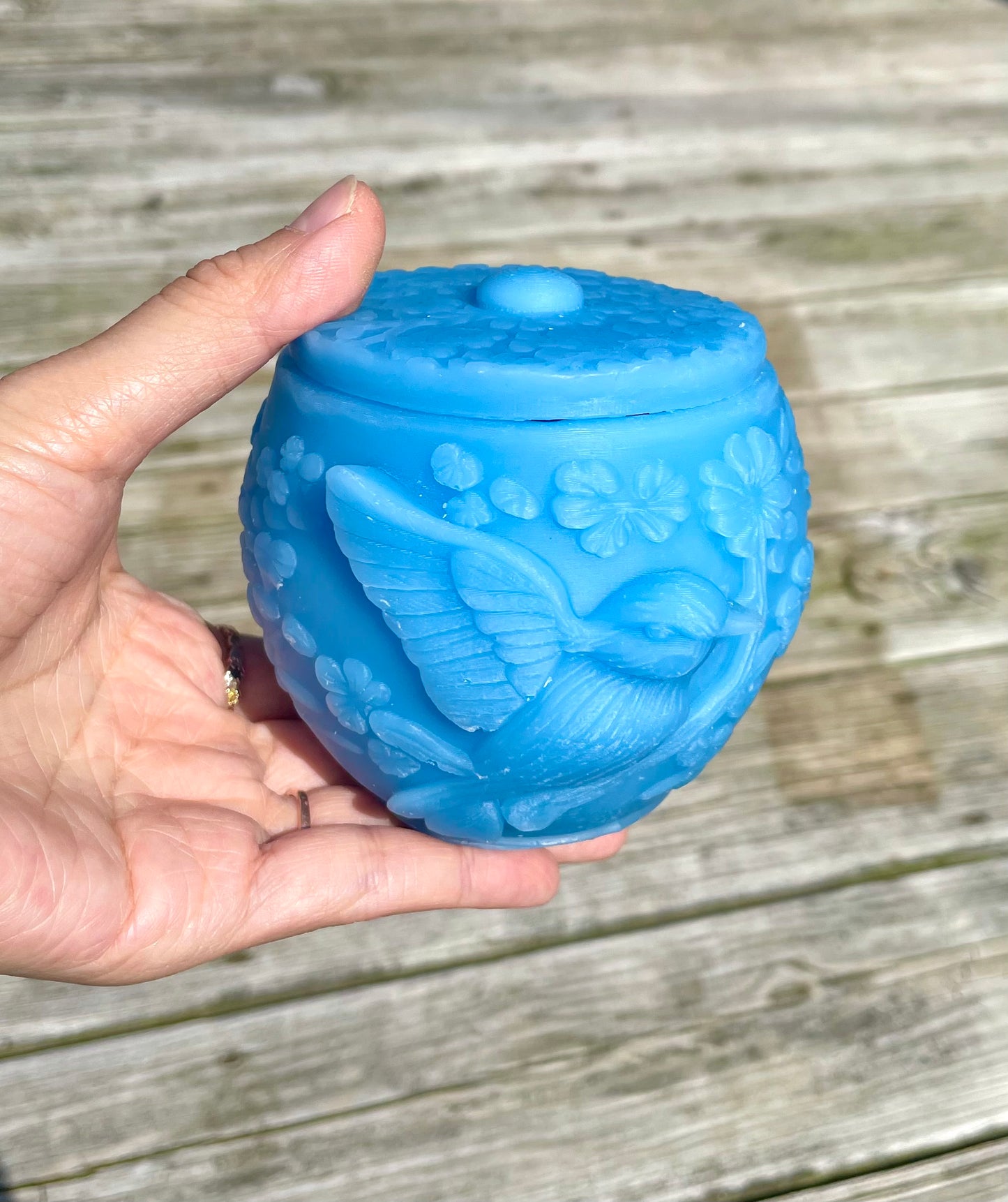 Silicone container molds - blue bird with flower