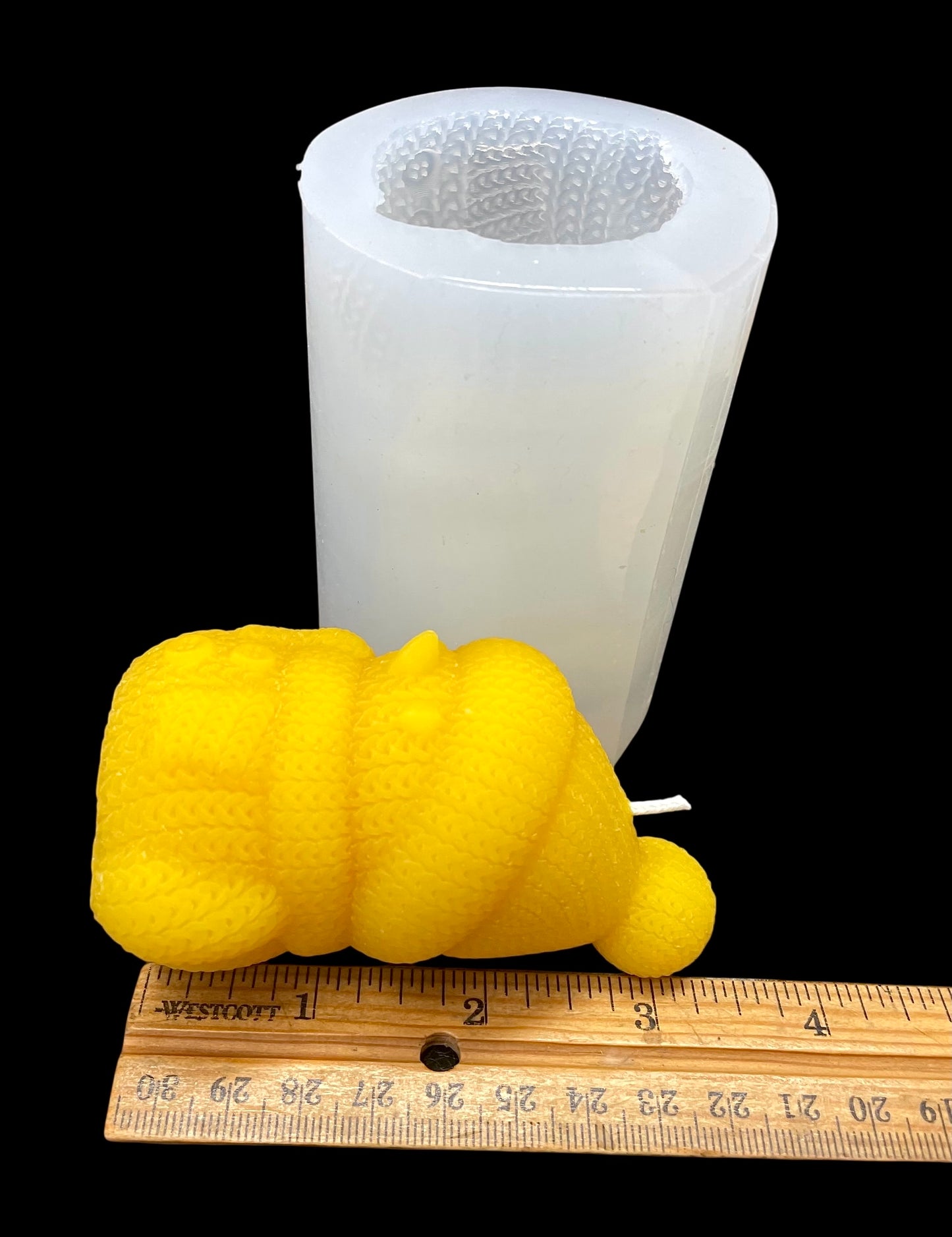 3D crochet snowman mold - holiday Christmas candle or soap mold - stocking stuffer mold