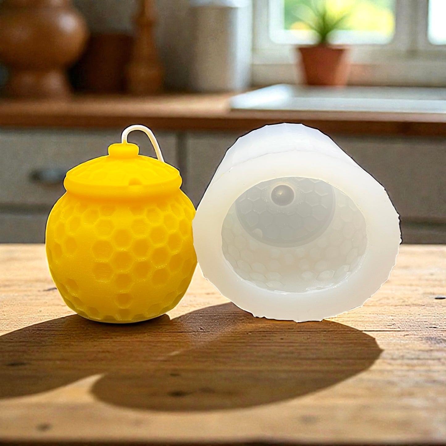 Silicone honey pot candle mold 3 1/4”
