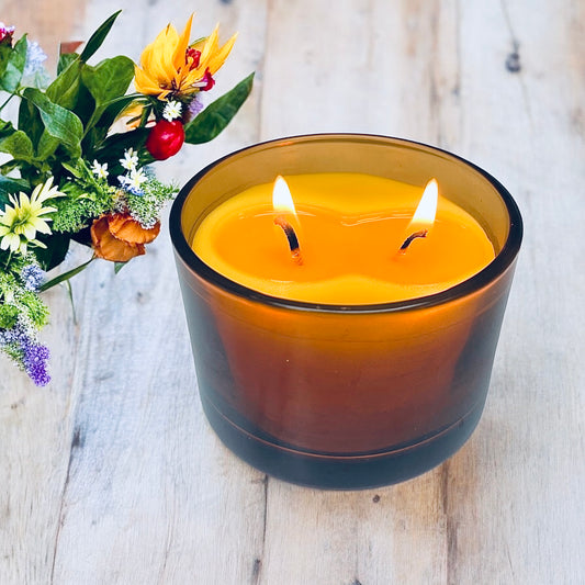 100% pure beeswax container candle - glass jar candle