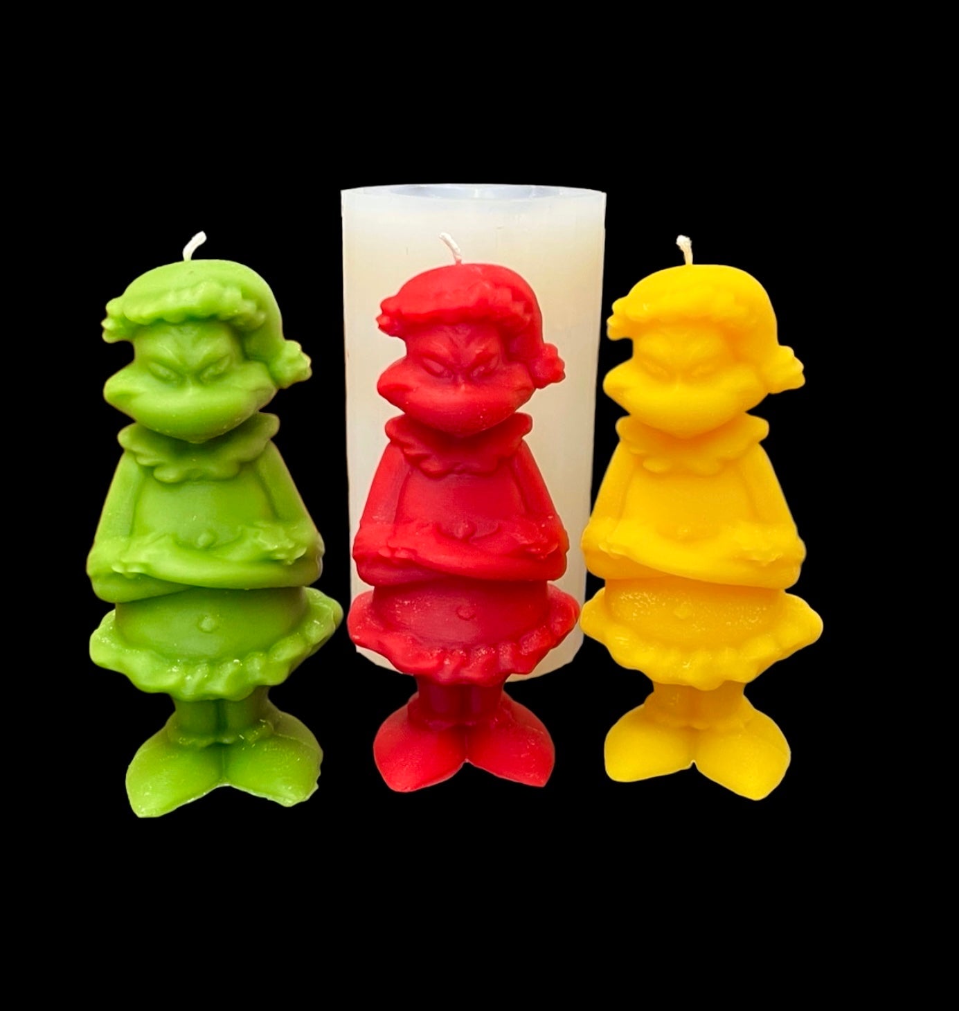 3D silicone Christmas holiday candle mold - the grinch