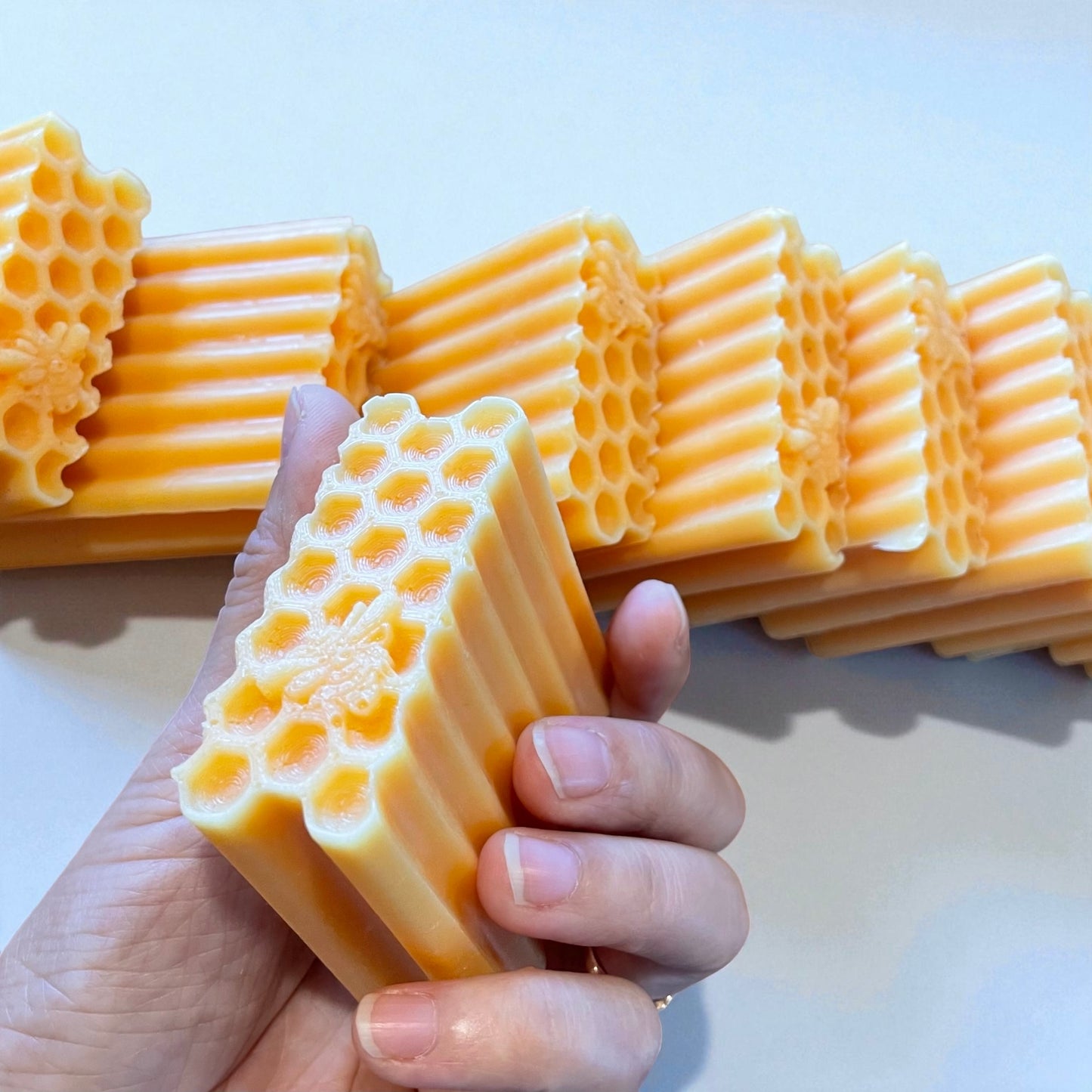 10” honeycomb honeybee soap loaf mold - beeswax block mold