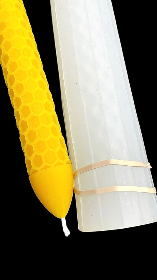 silicone honeycomb taper candle mold 11”