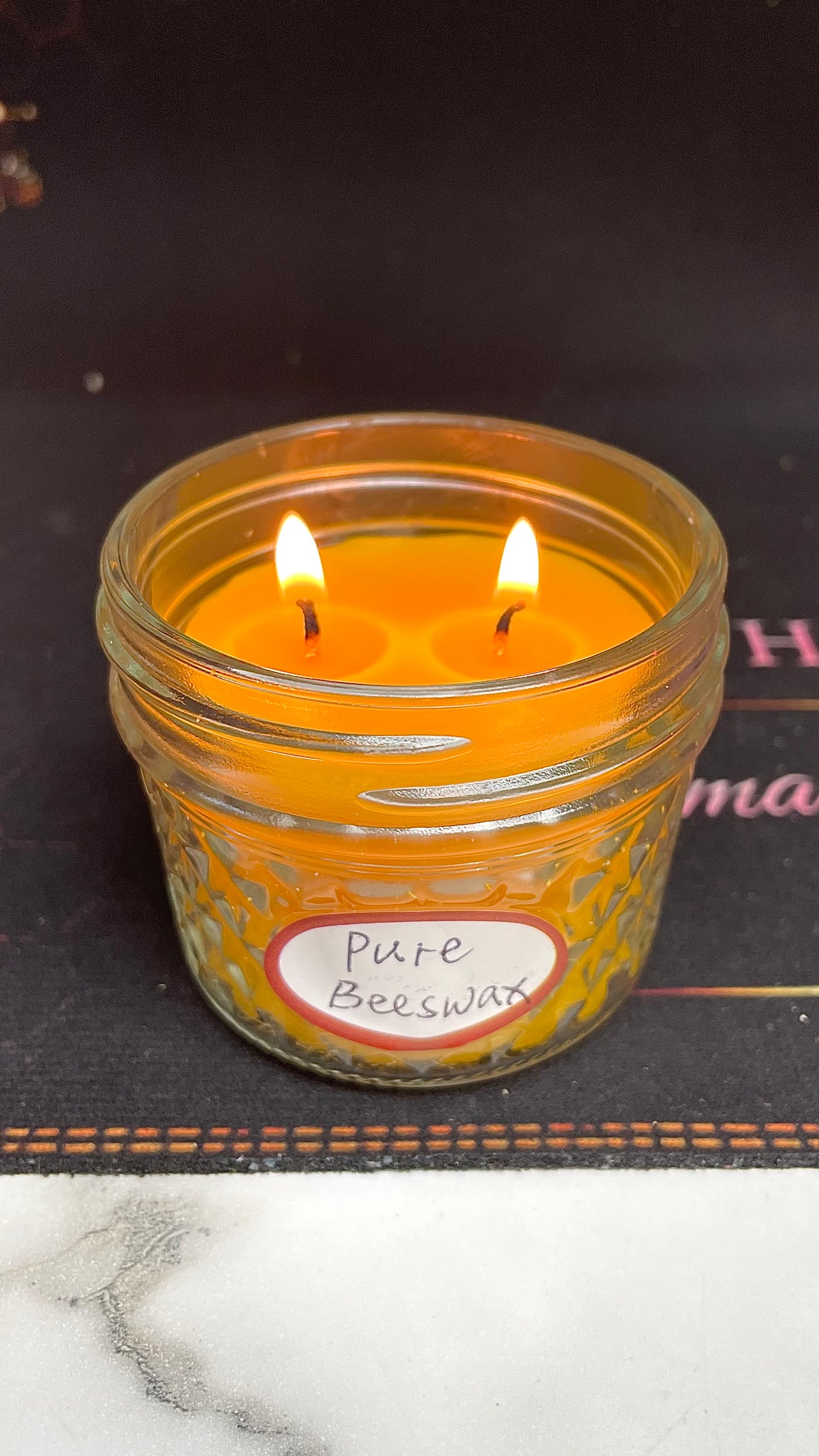 100% pure beeswax mason jar candle - container candle
