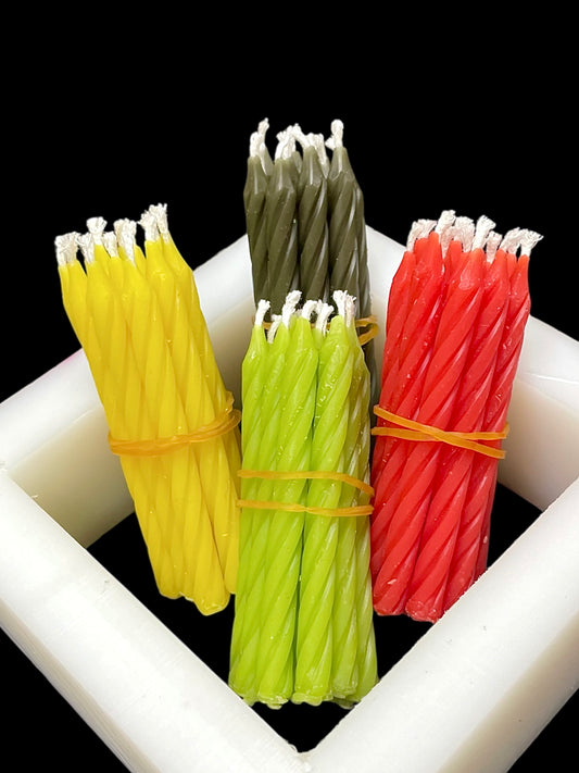 A dozen pure beeswax birthday candles