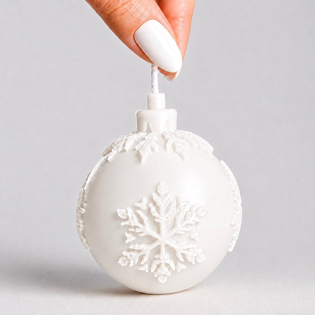 Pure beeswax snowflake ornament candle 3”