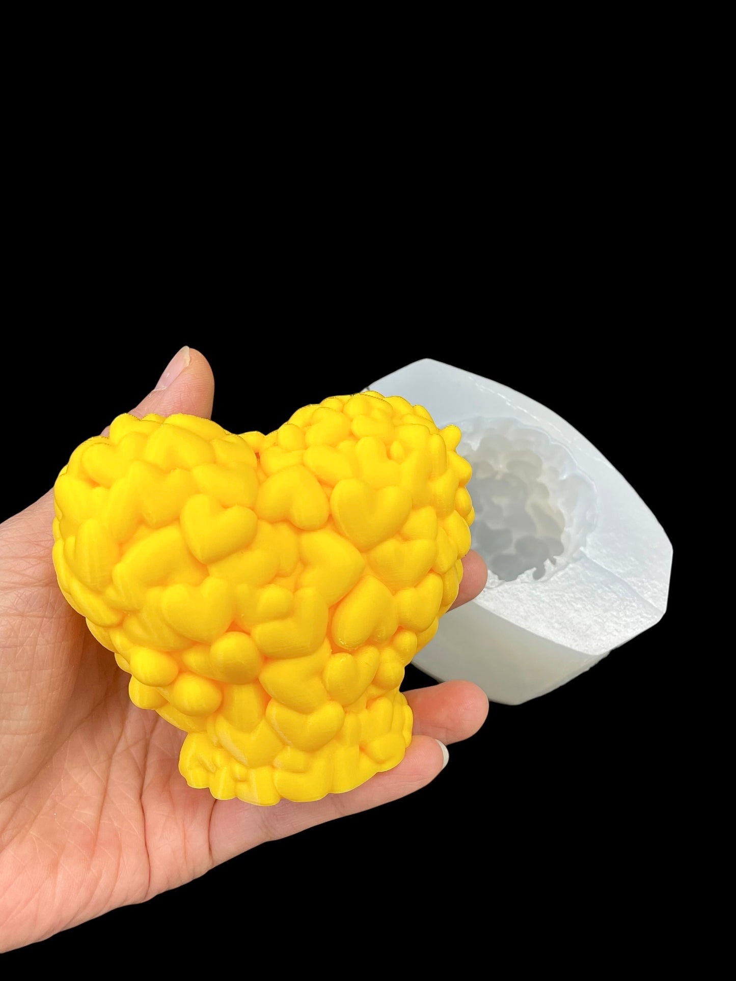 3D silicone heart mold for candle soap resin chocolate - valentine day mold