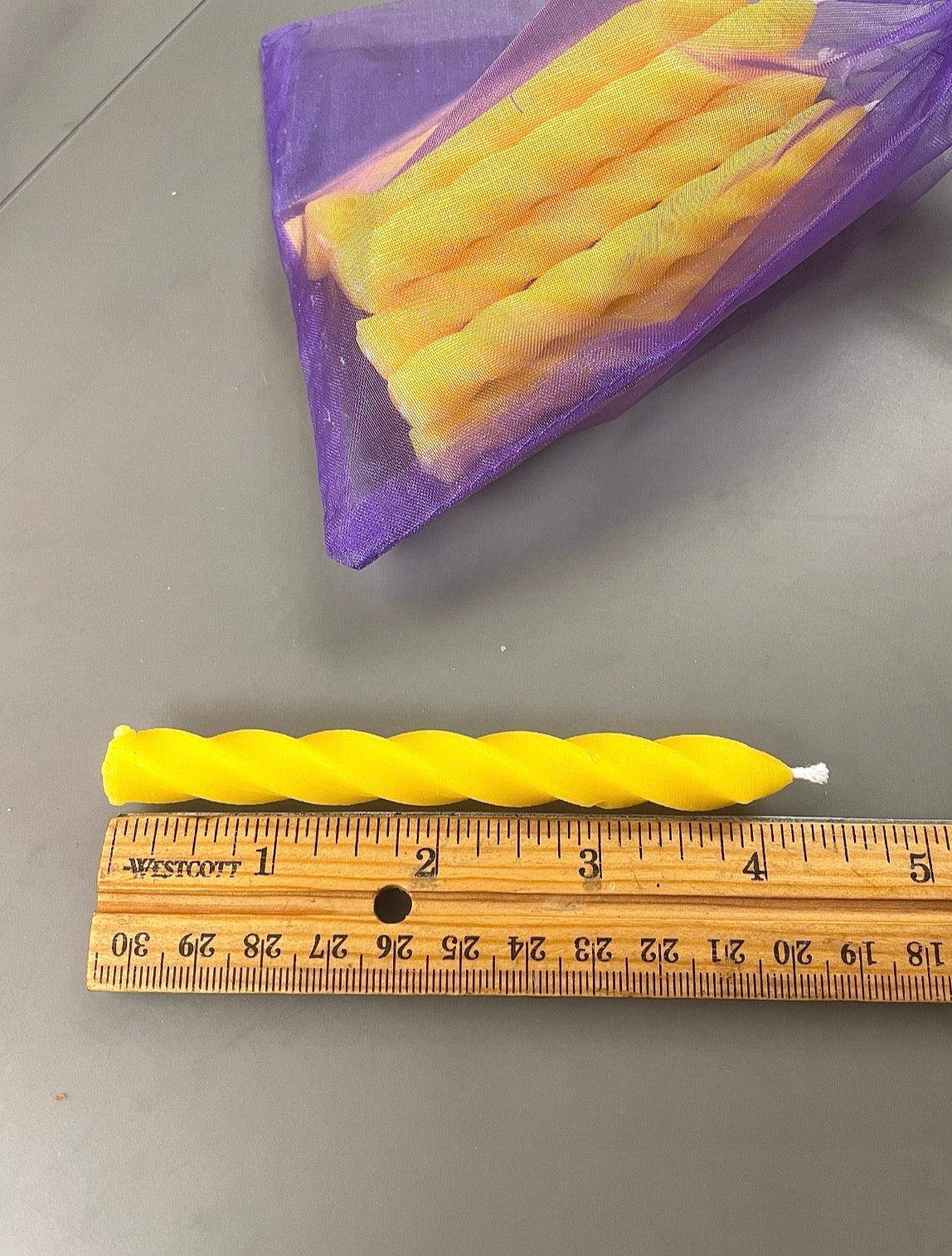 4” Pure Beeswax Mini Twisted Candles – Set of 12, Birthday Chime Candles